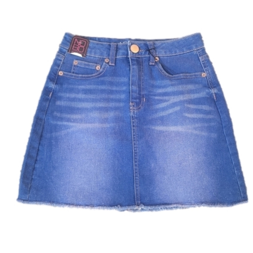 No Boundaries Mid Wash Denim Skirt